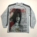 WEBBAR Original Punk Girl Pattern American High Quality Grey Long Sleeve Football Jacket NO 112 D image 0