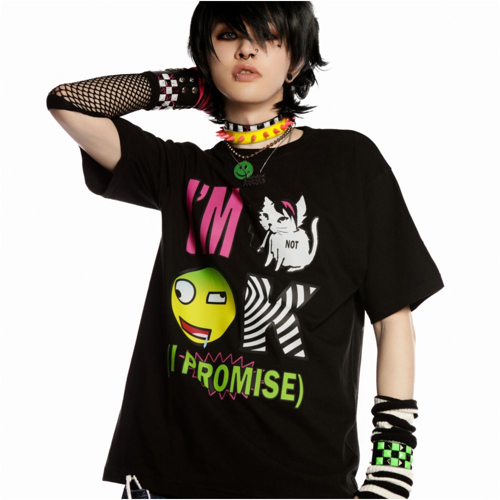DeadEndKids Original EMO Hardcore Skateboarding Punk Y2K Subcultural Printed Street Trendy Versatile Loose T shirt image 2