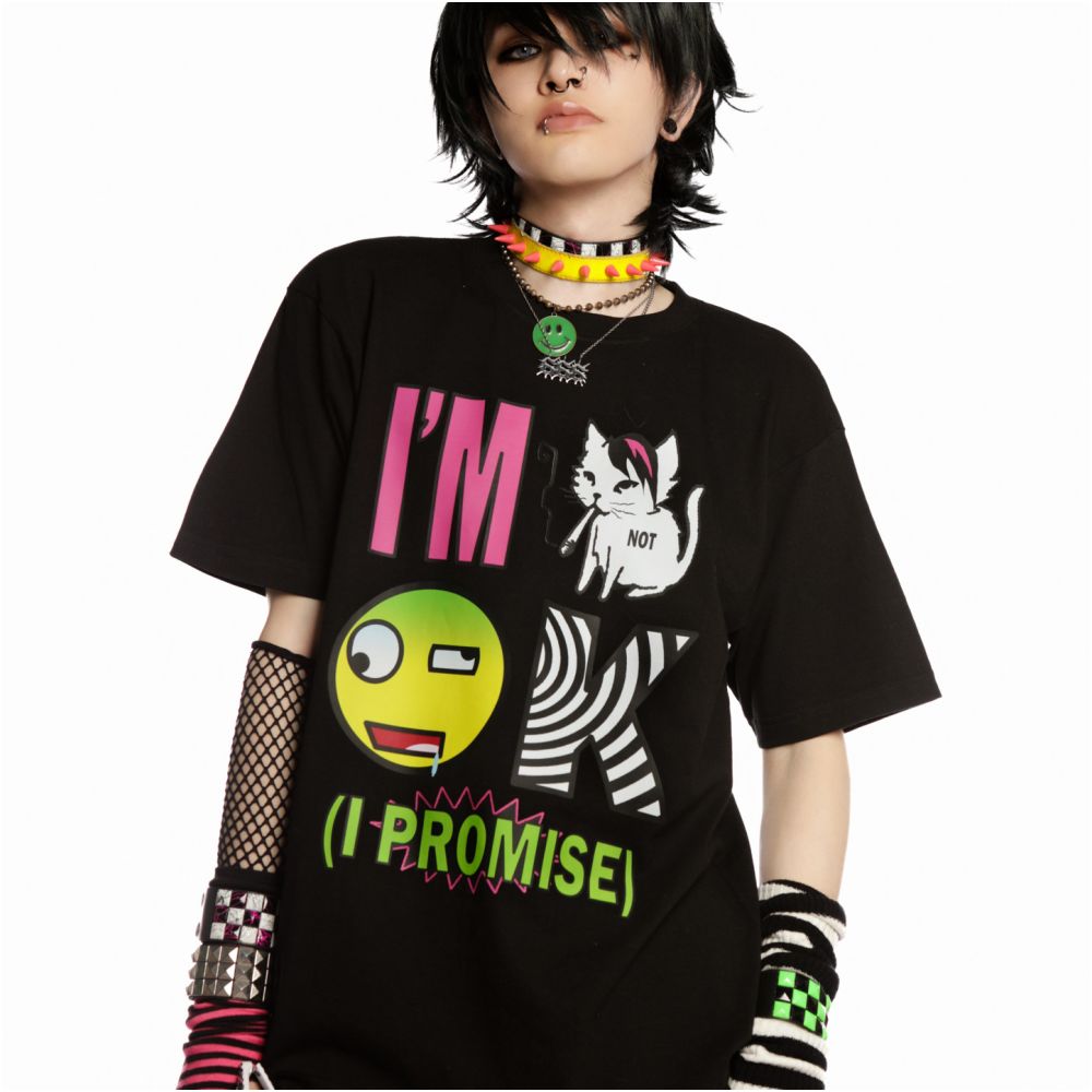 DeadEndKids Original EMO Hardcore Skateboarding Punk Y2K Subcultural Printed Street Trendy Versatile Loose T shirt image 3