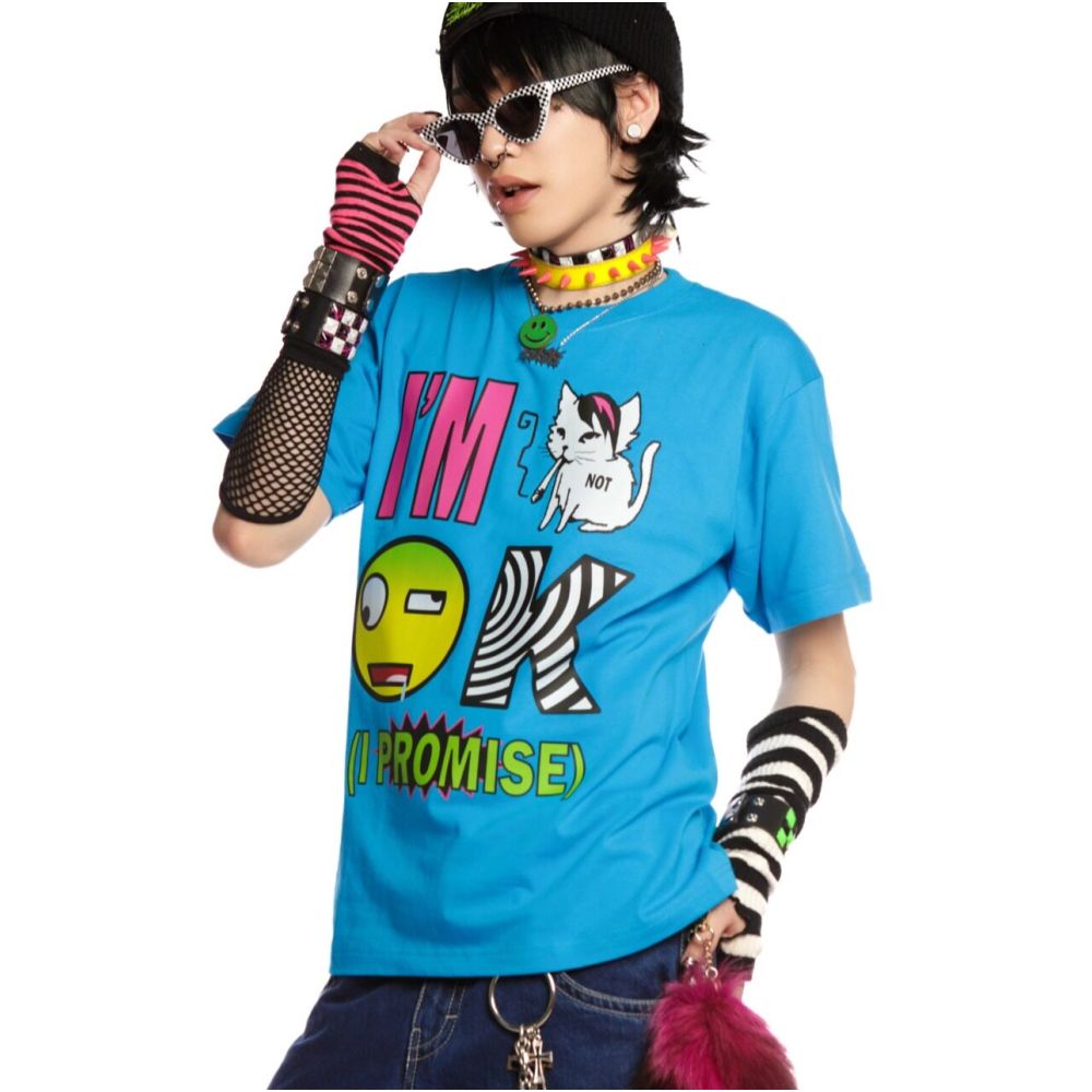 DeadEndKids Original EMO Hardcore Skateboarding Punk Y2K Subcultural Printed Street Trendy Versatile Loose T shirt image 5