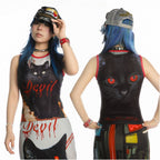 DeadEndKids original design cute print elastic slim fit millennium spicy girl Y2K casual sleeveless vest image 3