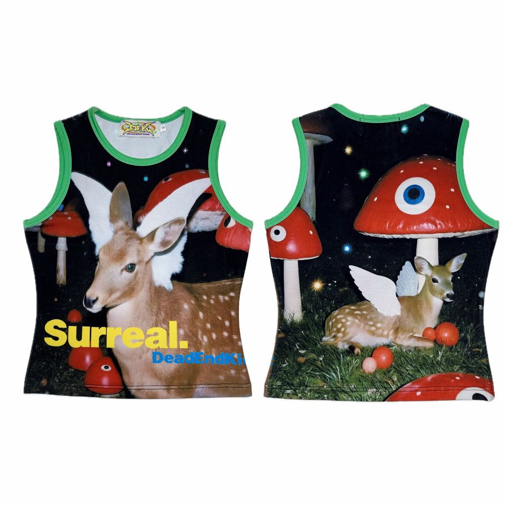 DeadEndKids original design cute print elastic slim fit millennium spicy girl Y2K casual sleeveless vest