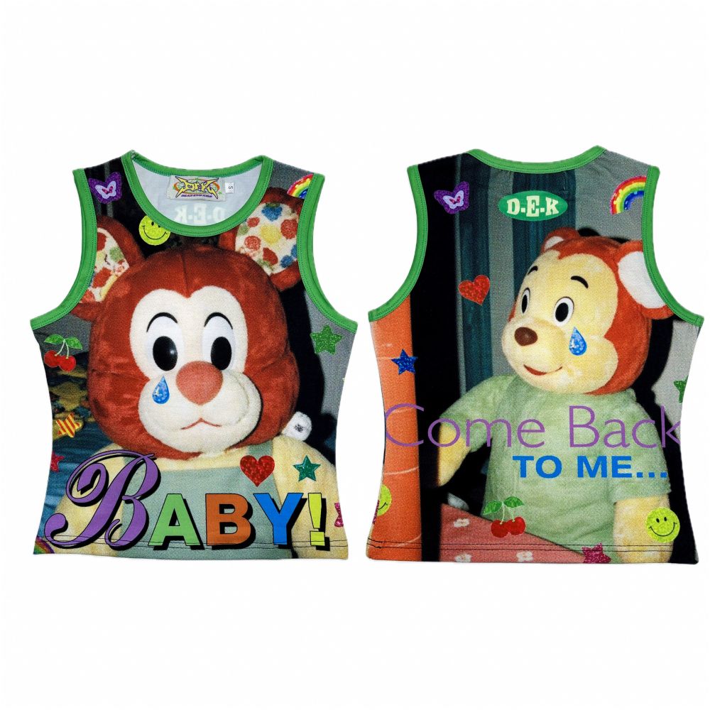 DeadEndKids original design cute print elastic slim fit millennium spicy girl Y2K casual sleeveless vest