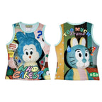 DeadEndKids original design cute print elastic slim fit millennium spicy girl Y2K casual sleeveless vest