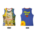 DeadEndKids original design cute print elastic slim fit millennium spicy girl Y2K casual sleeveless vest