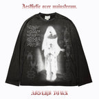 Absurd Town Stacks Dark Nuns Subculture Daily Dressing Guide Wasteland Rock Dirty Long Sleeve T shirt