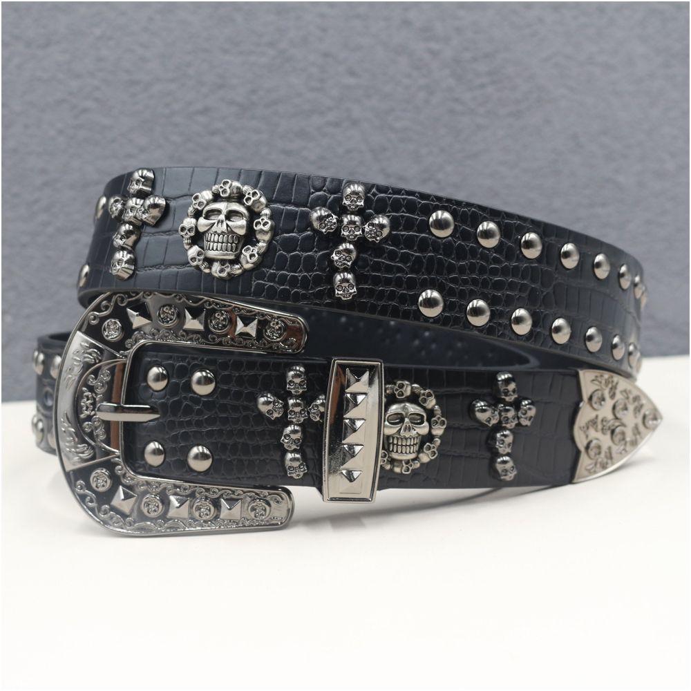 American style y2k punk belt rock hip hop rap motorcycle cool belt retro punk trend personality y2k belt image 3