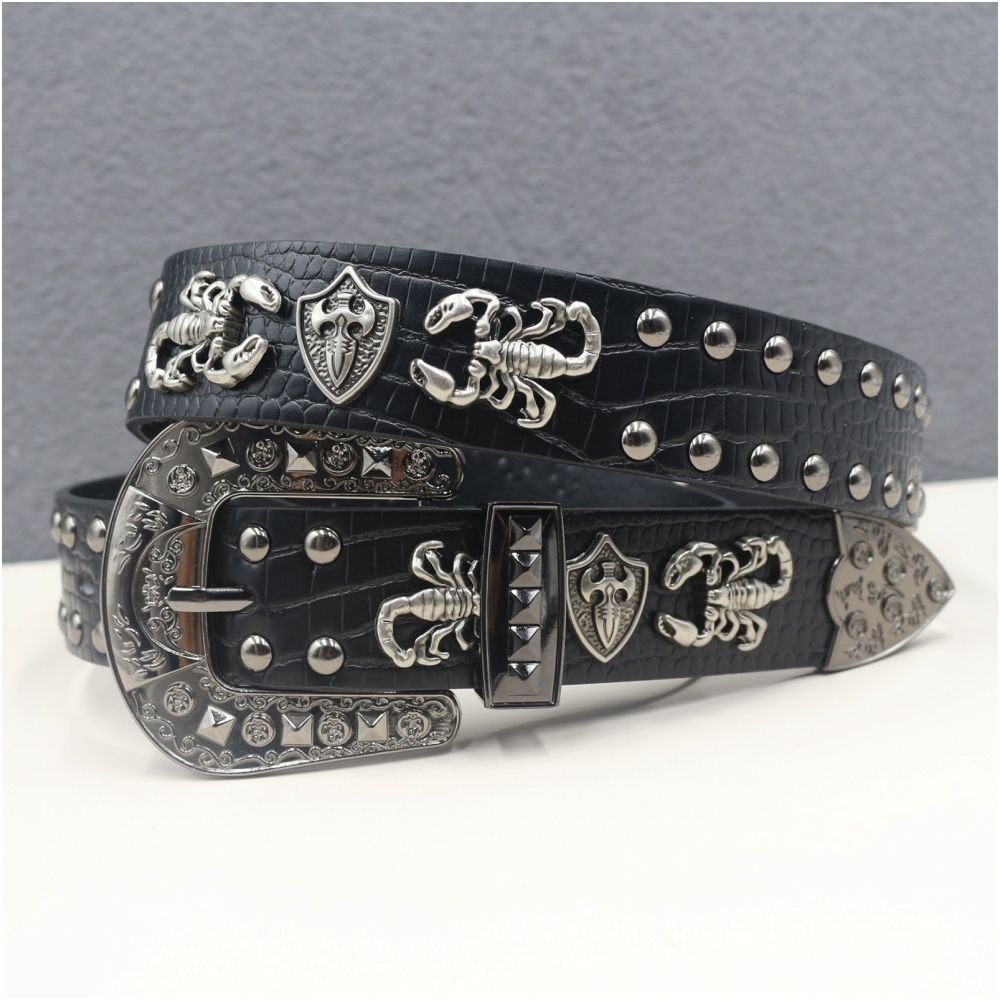 American style y2k punk belt rock hip hop rap motorcycle cool belt retro punk trend personality y2k belt