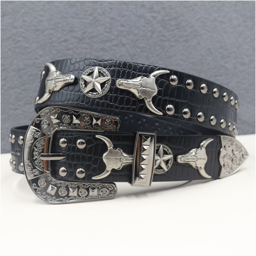 American style y2k punk belt rock hip hop rap motorcycle cool belt retro punk trend personality y2k belt