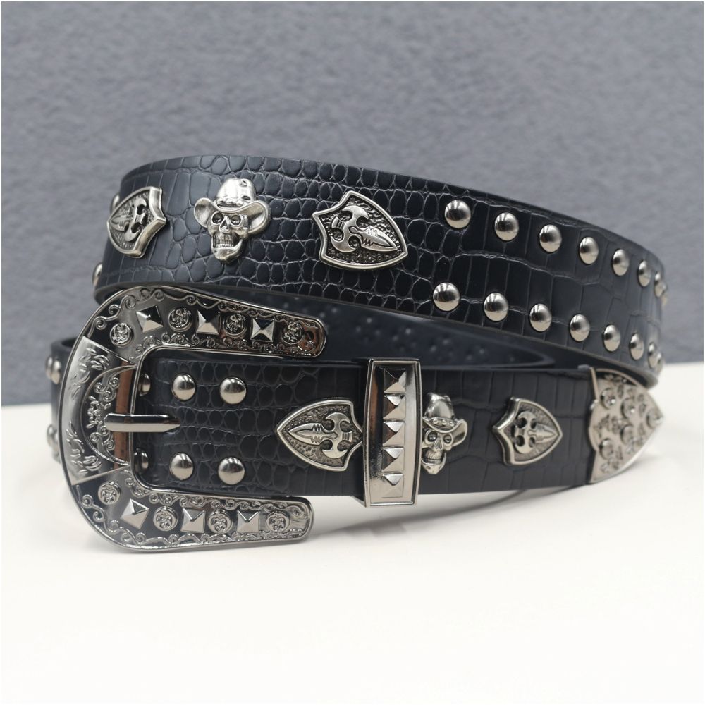 American style y2k punk belt rock hip hop rap motorcycle cool belt retro punk trend personality y2k belt