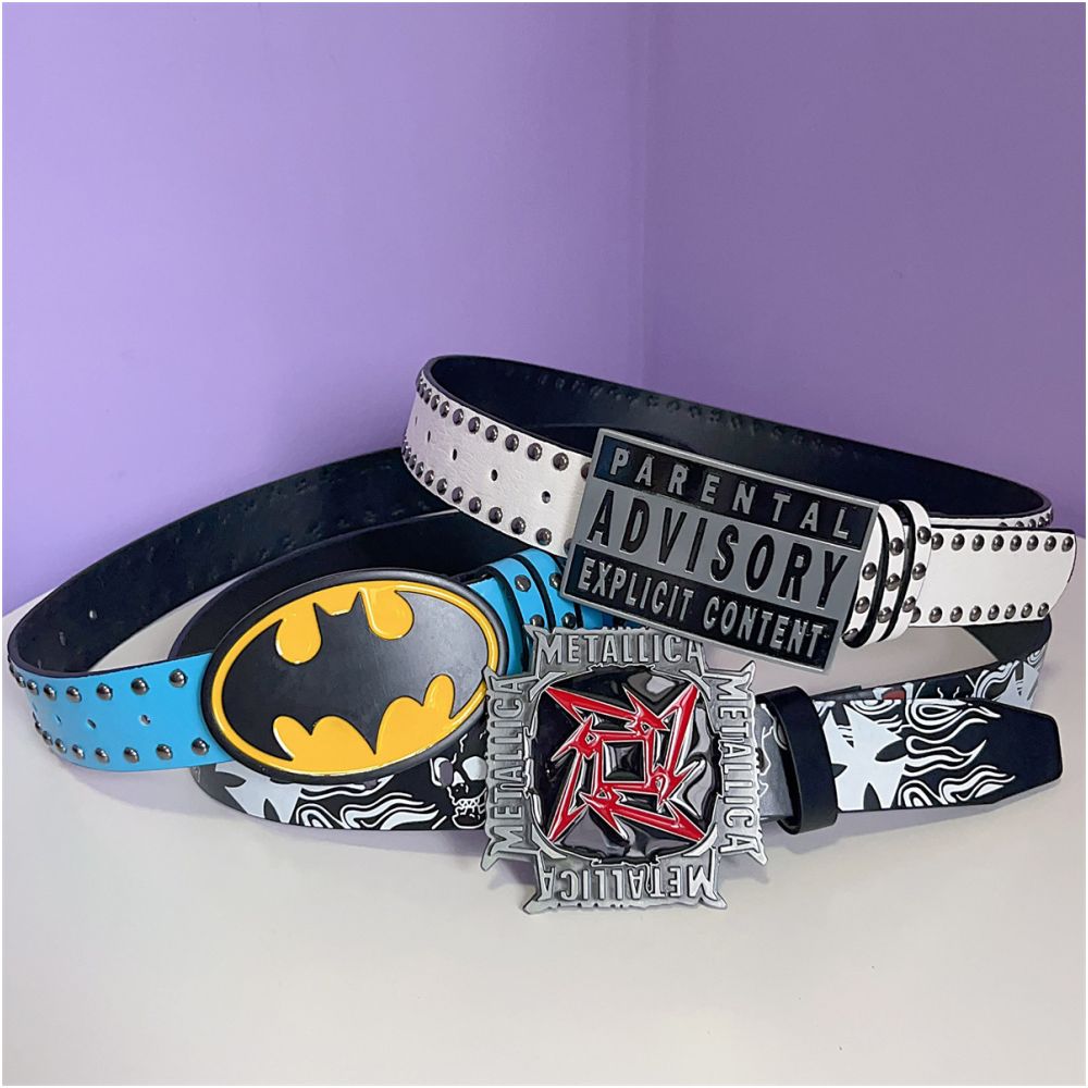 INS Harajuku Y2K Millennium Hot Girl European and American Street Style Letter Guitar Abi Rivet Hip Hop Niche Punk Belt image 4