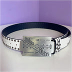 INS Harajuku Y2K Millennium Hot Girl European and American Street Style Letter Guitar Abi Rivet Hip Hop Niche Punk Belt
