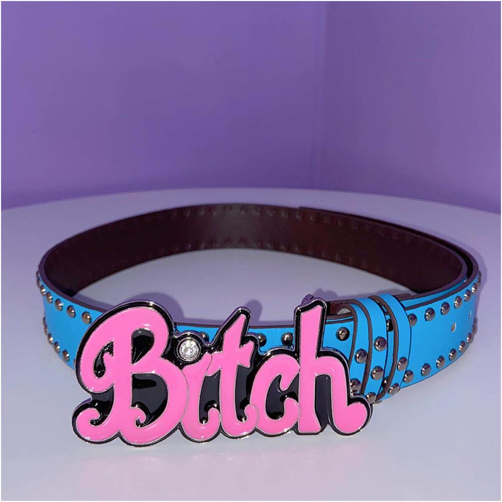 INS Harajuku Y2K Millennium Hot Girl European and American Street Style Letter Guitar Abi Rivet Hip Hop Niche Punk Belt