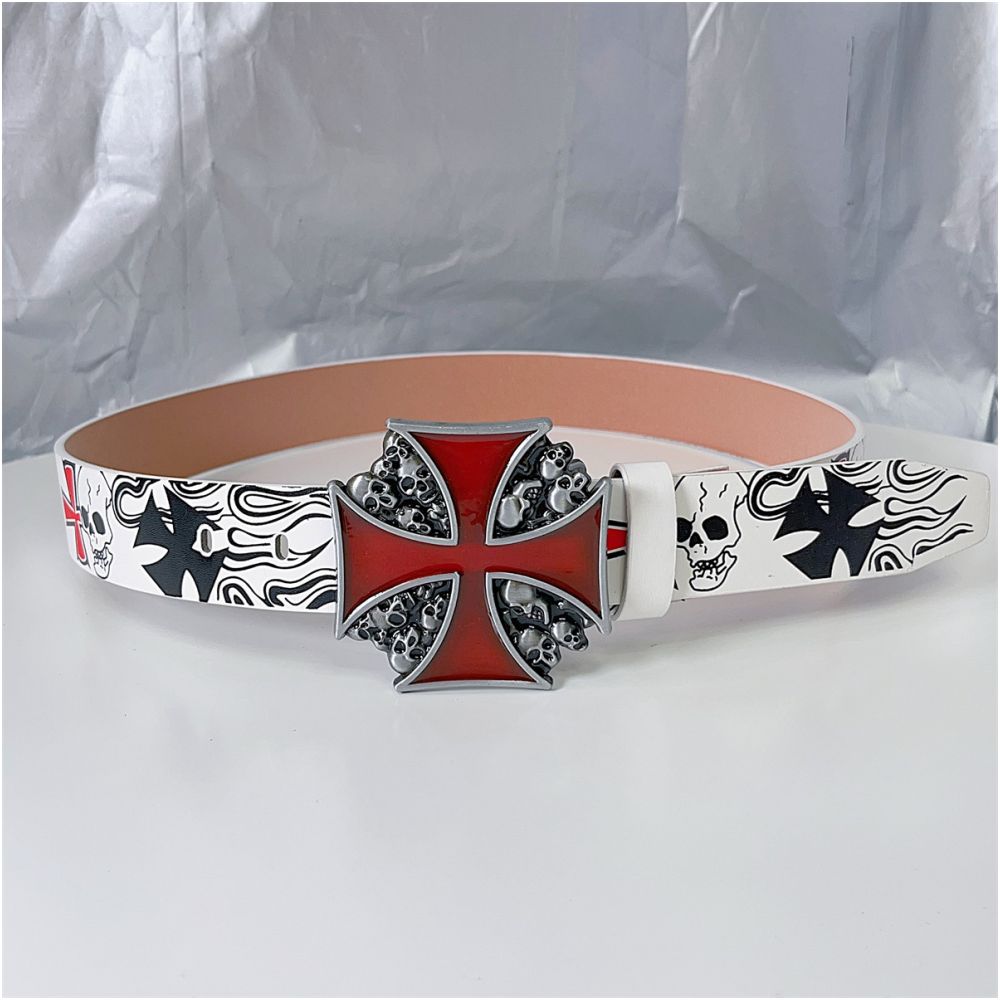 INS Harajuku Y2K Millennium Hot Girl European and American Street Style Letter Guitar Abi Rivet Hip Hop Niche Punk Belt