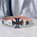 INS Harajuku Y2K Millennium Hot Girl European and American Street Style Letter Guitar Abi Rivet Hip Hop Niche Punk Belt