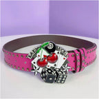 INS Harajuku Y2K Millennium Hot Girl European and American Street Style Letter Guitar Abi Rivet Hip Hop Niche Punk Belt
