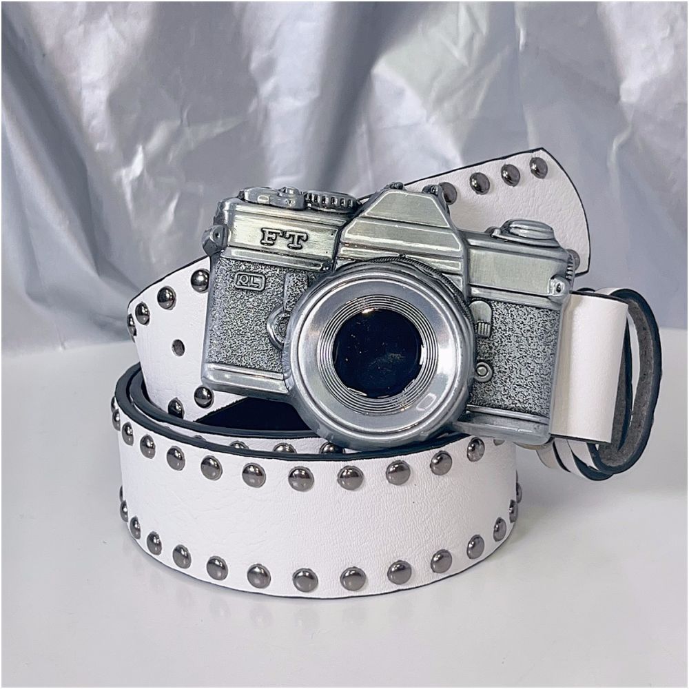 INS Harajuku Y2K Millennium Hot Girl European and American Street Style Letter Guitar Abi Rivet Hip Hop Niche Punk Belt