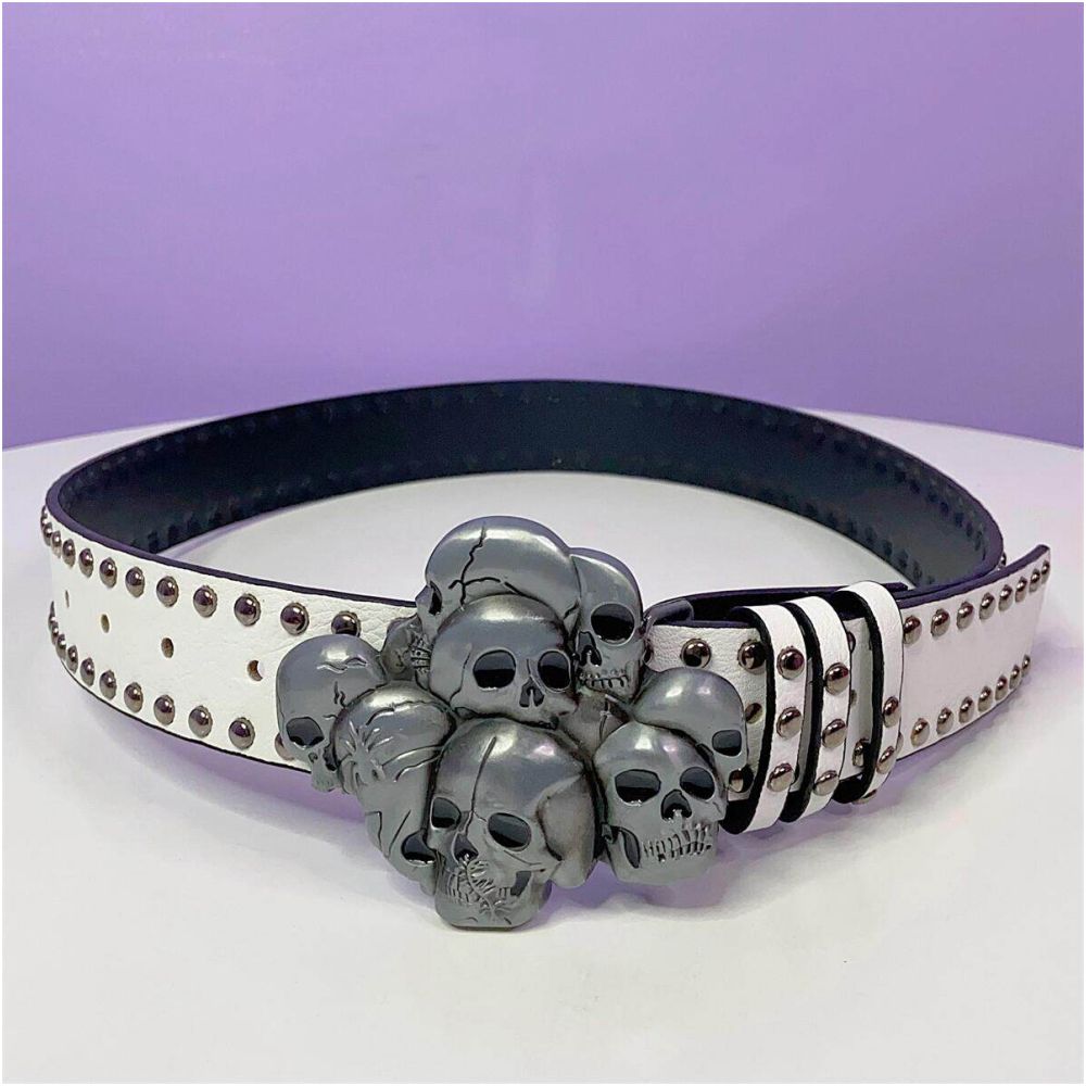 INS Harajuku Y2K Millennium Hot Girl European and American Street Style Letter Guitar Abi Rivet Hip Hop Niche Punk Belt