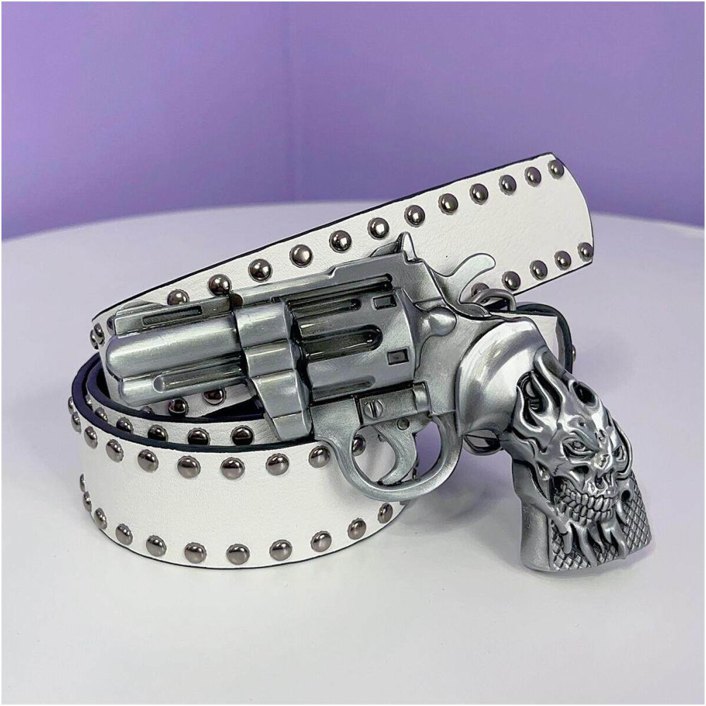 INS Harajuku Y2K Millennium Hot Girl European and American Street Style Letter Guitar Abi Rivet Hip Hop Niche Punk Belt