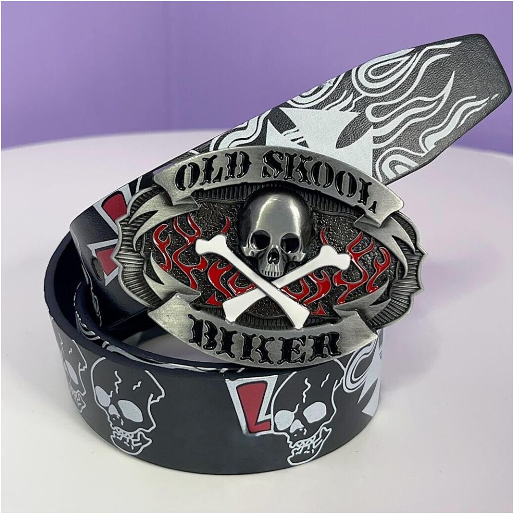 INS Harajuku Y2K Millennium Hot Girl European and American Street Style Letter Guitar Abi Rivet Hip Hop Niche Punk Belt