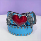 INS Harajuku Y2K Millennium Hot Girl European and American Street Style Letter Guitar Abi Rivet Hip Hop Niche Punk Belt