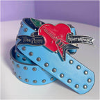 INS Harajuku Y2K Millennium Hot Girl European and American Street Style Letter Guitar Abi Rivet Hip Hop Niche Punk Belt