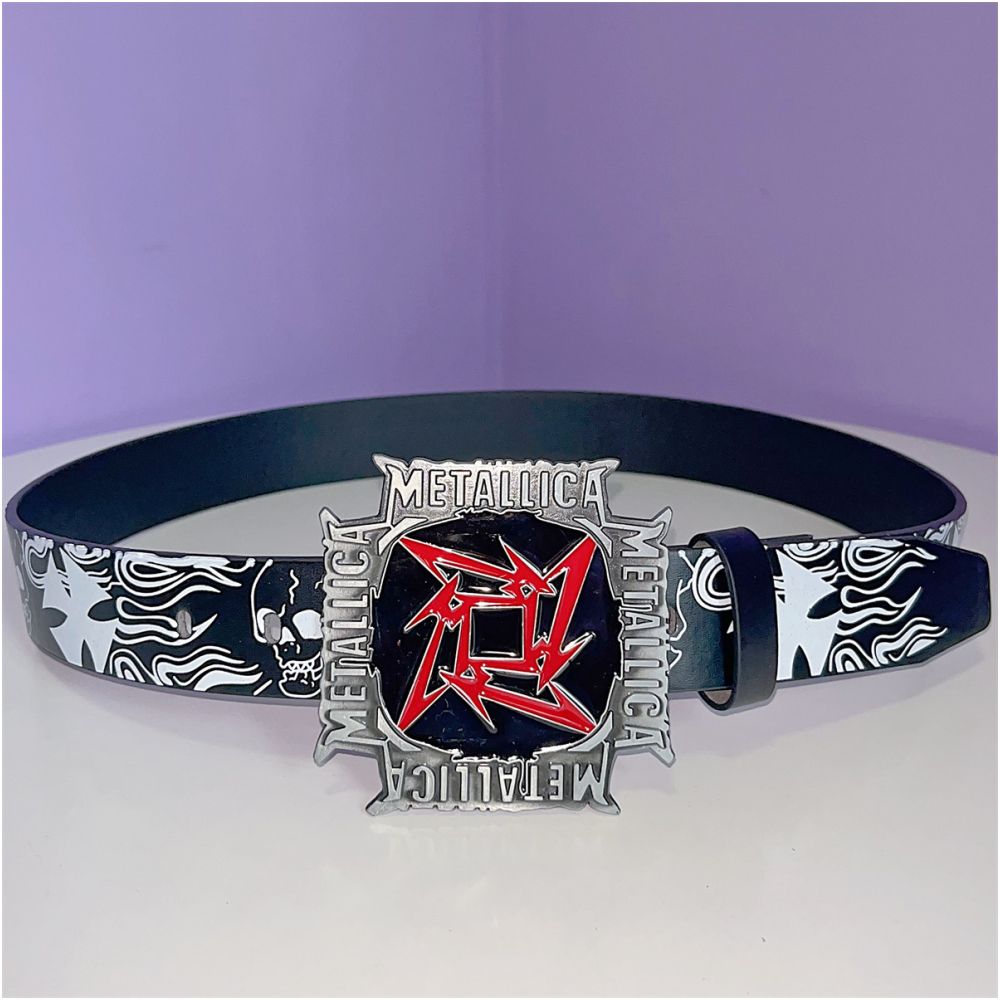 INS Harajuku Y2K Millennium Hot Girl European and American Street Style Letter Guitar Abi Rivet Hip Hop Niche Punk Belt