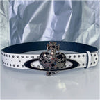 INS Harajuku Y2K Millennium Hot Girl European and American Street Style Letter Guitar Abi Rivet Hip Hop Niche Punk Belt