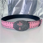 INS Harajuku Y2K Millennium Hot Girl European and American Street Style Letter Guitar Abi Rivet Hip Hop Niche Punk Belt