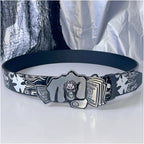 INS Harajuku Y2K Millennium Hot Girl European and American Street Style Letter Guitar Abi Rivet Hip Hop Niche Punk Belt
