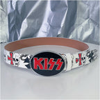 INS Harajuku Y2K Millennium Hot Girl European and American Street Style Letter Guitar Abi Rivet Hip Hop Niche Punk Belt