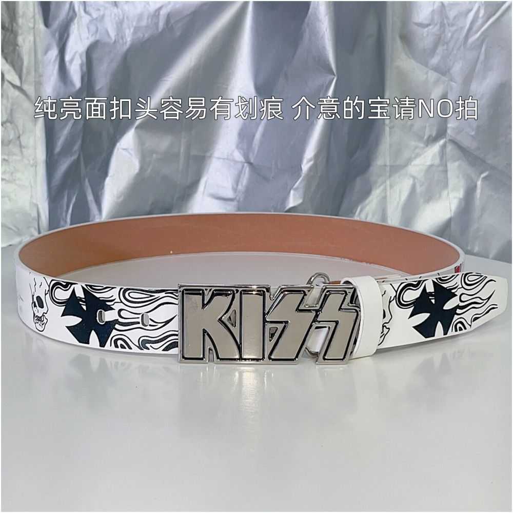 INS Harajuku Y2K Millennium Hot Girl European and American Street Style Letter Guitar Abi Rivet Hip Hop Niche Punk Belt