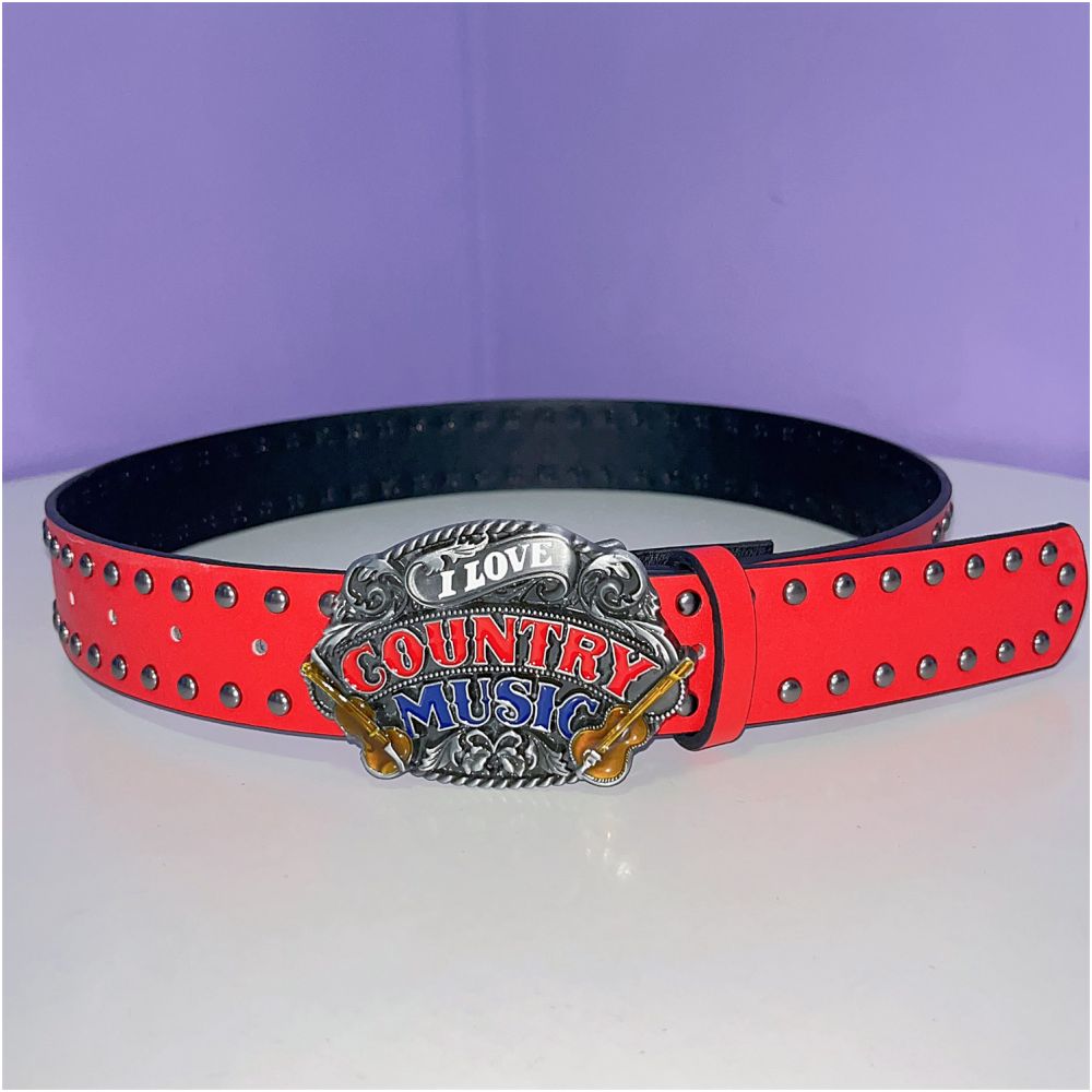 INS Harajuku Y2K Millennium Hot Girl European and American Street Style Letter Guitar Abi Rivet Hip Hop Niche Punk Belt
