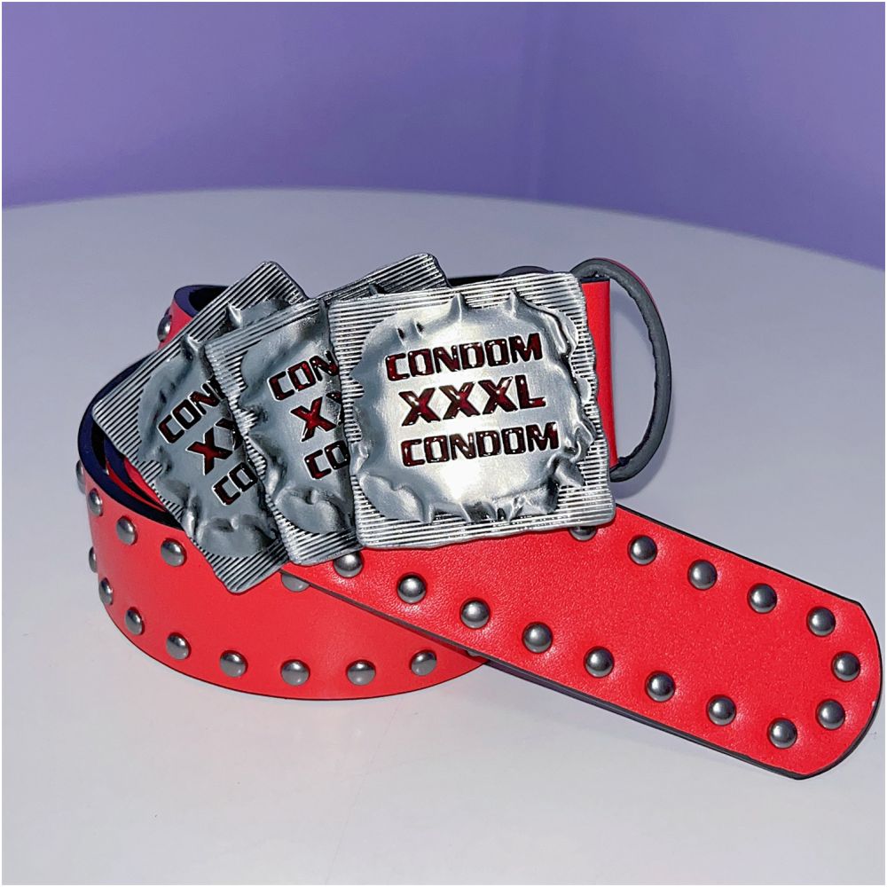 INS Harajuku Y2K Millennium Hot Girl European and American Street Style Letter Guitar Abi Rivet Hip Hop Niche Punk Belt
