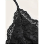 Goth Grunge Punk Black Lace Patchwork Halter Top Women Summe image 4