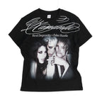 THEWET 2026SS Floral Calligraphy Portrait White Ink Letter Print Ultra Lightweight Slim Fit Short Sleeve Tee image 3