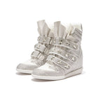 DETW Sparkling Diamond Retro Retro Millennium Electronic Hot Diamond High cut Thick soled High heeled Slope Heel Men s and Women s Sports and Leisure Shoes image 1