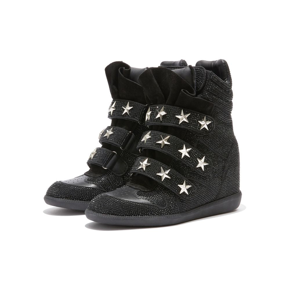 DETW Sparkling Diamond Retro Retro Millennium Electronic Hot Diamond High cut Thick soled High heeled Slope Heel Men s and Women s Sports and Leisure Shoes image 2