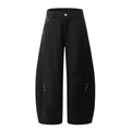 MKCLOT American Cleanfit Brown Spliced Rivet Bending Knife Western Pants for Men Baggy Loose Wide Leg Pants