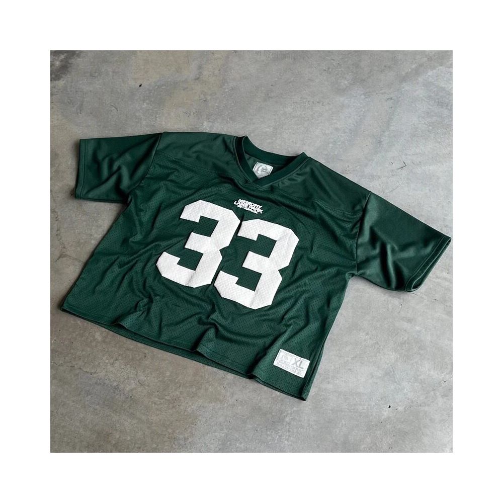 American Y2k hip hop new gothic v neck letter print sports short sleeved street clothing couple pattern T shirt