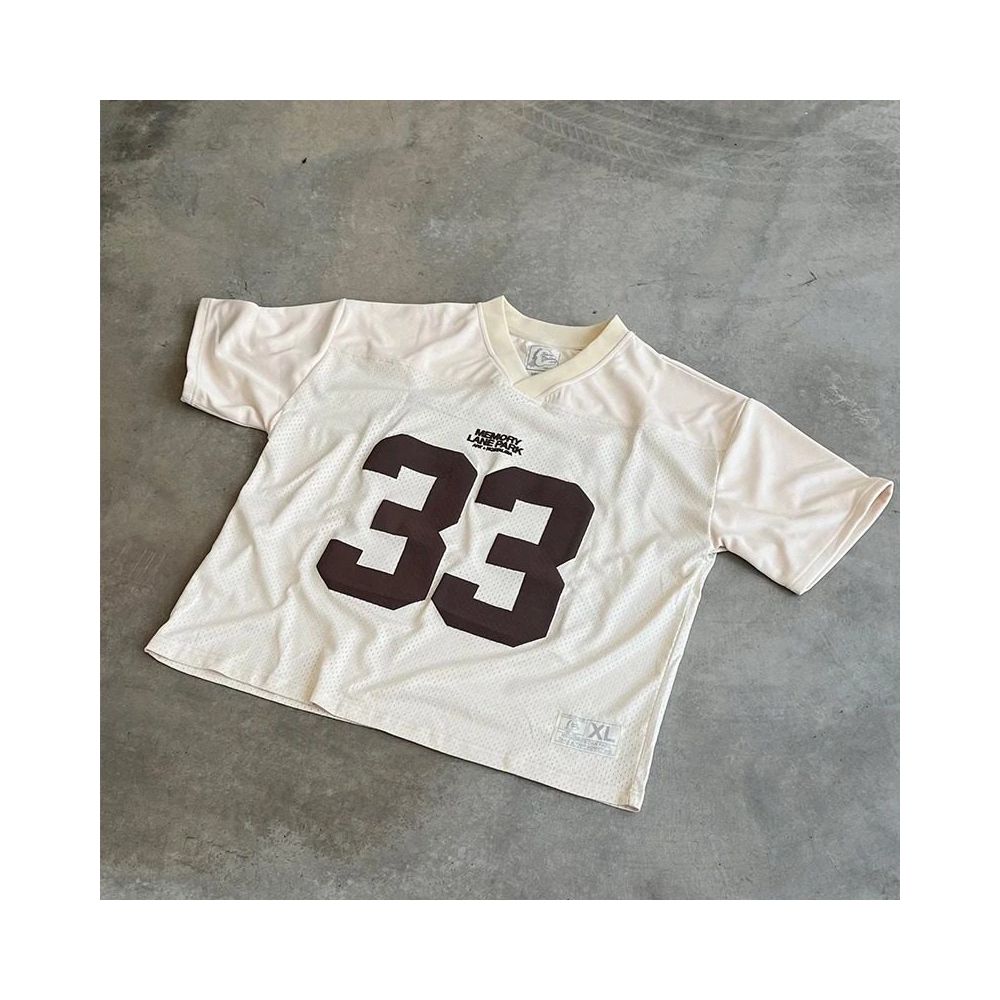 American Y2k hip hop new gothic v neck letter print sports short sleeved street clothing couple pattern T shirt