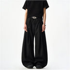 Woostop American high end curved knife suit pants for men and women loose and hanging wide leg pants black sickle shaped pants image 2