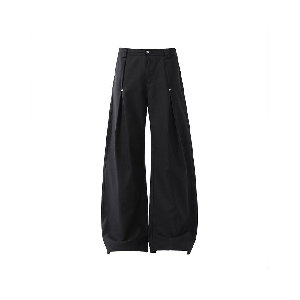Woostop American high end curved knife suit pants for men and women loose and hanging wide leg pants black sickle shaped pants image 5