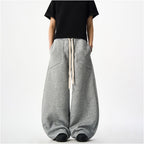 Woostop American retro sports curved sword guard pants for men and women loose and relaxed casual pants lazy wide leg pants image 1