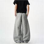 Woostop American retro sports curved sword guard pants for men and women loose and relaxed casual pants lazy wide leg pants image 5