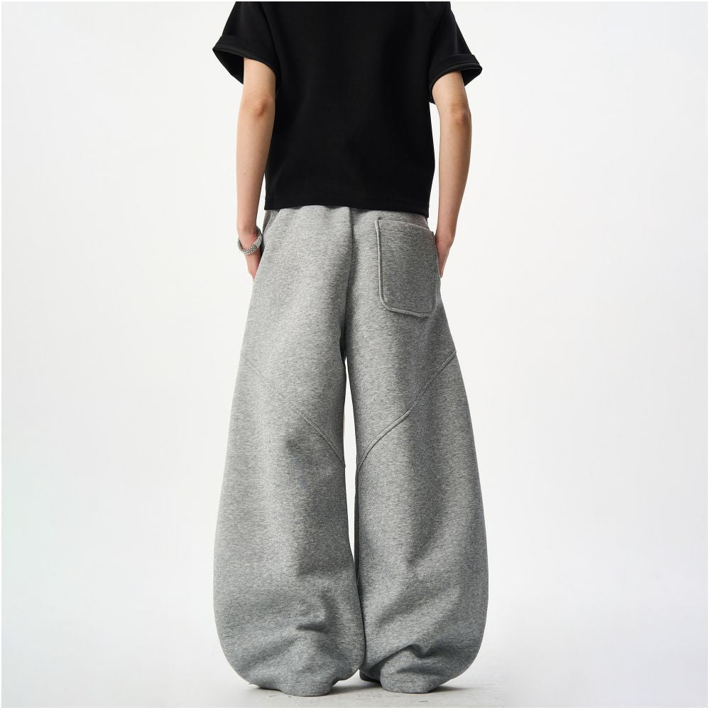 Woostop American retro sports curved sword guard pants for men and women loose and relaxed casual pants lazy wide leg pants image 5