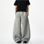 Woostop American retro sports curved sword guard pants for men and women loose and relaxed casual pants lazy wide leg pants