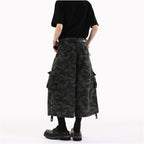 REDANTS American deconstructive workwear camouflage shorts men s and women s loose retro pants washed wide leg cropped pants trendy image 5