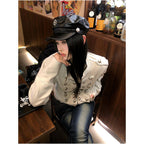 Napoleon Palace style women s spring new bamboo pattern rivet short jacket slim fit and slimming spicy girl top image 4