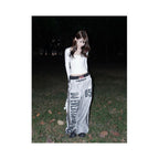 American retro sports sweatpants for women in winter new letter printed washed distressed street style wide leg pants floor pants image 2